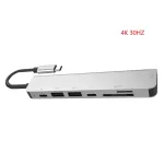 6 In 1 Usb 3.0 High Speed Ports Type-C Hub Usb-C To 4k 30hz Hd Lap Rj45 Gigabit Ethernet Network Pd Hub