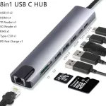 VMADE USB 3.0 Type-C Hub to HDMI Adapter 4K 10 in 1 USB CO to USB 3.1 Dock for MacBook Pro Accessories USB-C Type C Splitter