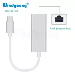 Windyoung Usbc Ethernet Adapter 10/100mbps Type C Rj45 Lan Adapter Usb-C Type-C Network Card Usb Ethernet For Macbook Chromebook