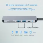 Usb 3.0 Type-C Hub To Hdmi Adapter 4k Thunderbolt 3 Usb C Hub Hub 3.0 Tf Sd Reader Slot Pd For Macbook /huawei Mate/mi Noteboo
