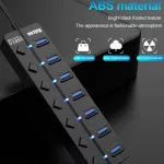 Usb Hub 3.0 High Speed 4 / 7 Port Usb 3.0 Hub Splitter On/off Switch With Eu/us Power Adapter For Computer Pc Hub Usb 3.0