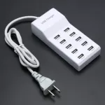 10 Port Usb Home Travel Wall Ac Charger Fast Charge Power Strip Adapter Eu Us Plug Universal All-In-One 10-Port Usb Ac Charger