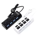 4 Ports/7 Ports Led Usb 2.0 Adapter Hub Power On/off Switch For Pc Lap Switches Adapter Cable Splitter For Pc Lap
