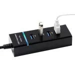 Chielecnal 4 Ports Usb 3.0 Superspeed Hub With Power Charging And Switch Multiple 5gbps Usb Hub Splitter