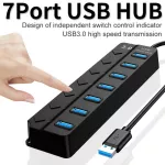 USB Hub 3.0 Splitter 3 HAB Multi USB USB USE POWER AdAPTER 7 Port Multiple Expander 2.0 USB3 HUB with Switch for PC Power Switches