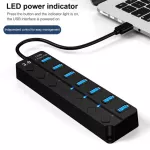 Usb Hub 3.0 Splitter 3 Hab Multi Usb Use Power Adapter 7 Port Multiple Expander 2.0 Usb3 Hub With Switch For Pc Power Switches