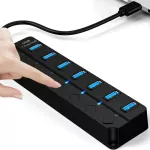 Usb Hub 3.0 Splitter 3 Hab Multi Usb Use Power Adapter 7 Port Multiple Expander 2.0 Usb3 Hub With Switch For Pc Power Switches