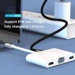 Usb Type C Hub With Hdmi-Compatible Vga Pd Charge Sd Card Reader Usb-C Hub For Macbook Pro Huawei Matebook Lap Accessories