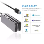 Rocketek Cr304a Same Time 5 Card Usb 3.0 Type C Memory Card Reader Adapter For Sd/tf Cf Ms Xd Compact Flash Microsd Computer