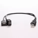 Jetting USB 2.0 A Male to 2 Dual USB Female Jack Y SPLAT HUB Charger Power Cord Adapter Cable for 2.5 "Hard Disk HDD