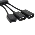 Powstro 3 In1 Multi-Function Dual Micro Usb Host Otg Hub Adapter Cable Male To Female Dual Micro Usb 2.0 Host Hub Adapter Cable