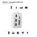 3 Port Usb Multi-In-1 Hub Ms Sd M2 Tf Memory Card Reader Aluminum Adapter Vdx99