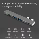 Usb Type C Hub For Macbook Usb-C Dock Adapter Thunderbolt With Micro Sd/tf Reader Slot For Mac Bookpro Usb C Hub