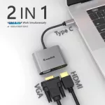 WAVLINK USB C to VGA Adapter HDMI-CompATIBLE TYPE-C to Dual VGA HDMI DISPLAY SPLOR SPLOR SPLORTER for MACBOOK PRO iPad Pro
