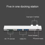 Usb Type C Hub For Macbook Usb-C Dock Adapter Thunderbolt With Micro Sd/tf Reader Slot For Mac Bookpro Usb C Hub