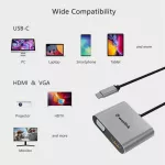 Wavlink Usb C To Vga Adapter Hdmi-Compatible Type-C To Dual Vga Hdmi Display Splitter Converter For Macbook Pro Ipad Pro