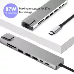Type C To Hdmi Hub Usb C 4k Pd 5a 87w Dock Rj45 Lan Usb 3.1 Splitter Usb-C Power Delivery Sd Tf Card Reader For Macbook Air Pro