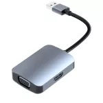 2 In 1 Dual Display Usb 3.0 To Vga Hdmi Converter Cable Hub Adapter For 1080p Macbook Windows 7/8/10 Computer