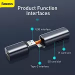 Baseus Usb 3.0 Double Card Reader High Speed Micro Sd Tf Flash Card Adapter For Lap 2 In 1 Otg Type C To Memory Card Reader