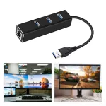 Usb Gigabit Ethernet Adapter 3 Ports Usb 3.0 Hub Usb To Rj45 Lan Network Card For Macbook Mac Desk Adapter Hub To 1000mbps