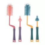 PAPA BABY 2 pieces of silicone bottle brush can rotate 360 ​​degrees, dry quickly, can be cleaned, model ST067