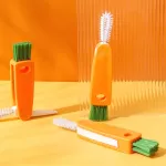 [Clearance] Joy Selected แปรงรูปทรงแครอท แปรงทำความสะอาดฝาถ้วย ร่องฝาถ้วย แปรงทำความสะอาดขวดเก็บอุณหภูมิ ทำความสะอาดขวดนม สีเทา