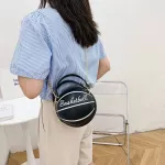 กระเป๋าสะพายข้างผู้หญิง/Personality creative small round bag female bag new basketball bag shoulder messenger chain bag