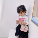 กระเป๋าสะพายข้างเด็ก/Children's bags little girls princess messenger bag fashion cartoon cute chain pearl handbag