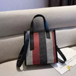 กระเป๋าสะพายข้างผู้หญิง/Retro bucket bag new fashion plaid single shoulder messenger bag female bag