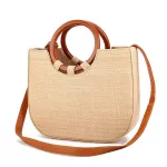 กระเป๋าสะพายข้างผู้หญิง/Woven female bag beach bag straw woven handbag shoulder messenger female bag straw woven bag