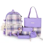 กระเป๋าเป้ผู้หญิง/School bag female student Korean style large-capacity backpack five-piece set