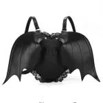 Women's Backpack Women's Backpack/New Style Black Angel Devil Bat Backpack Ladies Lace Backpack Female Bag