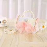 Baby shoulder bag /Knitted Embroidery Thread Lace Butterfly Coin Pruse Portable Pearl Diagonal Dual-USE Children's Bag