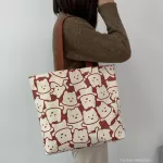 Canvas Bag Women's Single Shoulder Cute Literary College Students Class Travel Canvas Bag
