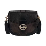 Authentic Original Coach Women's Crossbody Bag Georgie Saddle Leather C3593IMRL7 Dark Brown