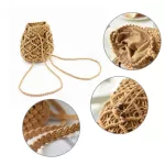 Drawstring Women's Straw Bucket Bag Summer Woven Shoulder Bags Shopping Purse Beach Handbag Straw Handbags Travel Bag
