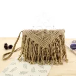 Drawstring Women's Straw Bucket Bag Summer Woven Shoulder Bags Shopping Purse Beach Handbag Straw Handbags Travel Bag