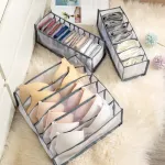 Dormitory Closet Organizer For Socks Home Separated Underwear Storage Box 7 Grids Bra Organizer Foldable Drawer Organizer 2020