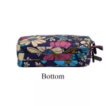 Elegant Floral Print Large Capacity Wallet Handbag For Party Travel Wedding 3 - Layer Women Girl Canvas Card Holder Clutch Purse
