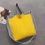 DIGERUI Women's Handbag Canvas Bag 2020 New Striped and Printed Shoulder Canvas Bag Double Pocket Fashion Casual Bag