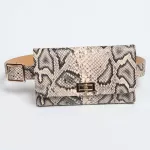 Fanny Pack Fashion Serpentine Waist Bag Women PU Leather Waist Pack Vintage Belt Bags Phone Pocket Small Women's Cross Body Bag