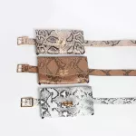 Fanny Pack Fashion Serpentine Waist Bag Women PU Leather Waist Pack Vintage Belt Bags Phone Pocket Small Women's Cross Body Bag