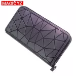 Fashion Brand Luminous Women Long Wallets Geometric Lattice Women Clutch Purse Female Credit Card Holder PVC material