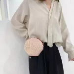 Fashion Chain Sequined Shoulder Bag For Women Pu Leather Handbags Cute Shell Shape Purse Mini Bag bolsa feminina  Messenger Bag