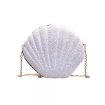 Fashion Chain Sequined Shoulder Bag for Women Pu Leather Handbags Cute Shell Shape Purse MINI BOLSA Feminina Messenger Bag