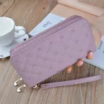 Fashion Embroidery Women's Long Wallet Double Zipper Card Pocket Large Capacity Bag Double Wallet Clutch Bag