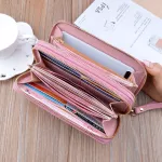 Fashion Embroidery Women's Long Wallet Double Zipper Card Pocket Large Capacity Clutch Bag Double Wallet Wallet Clutch Bag
