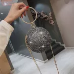 Fashion Circle Round Bag Sequins Evening Bag Wedding Party Purse Sac Luxury Diamond Shoulder Crossbody Bag For Women 2020