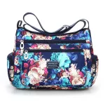 Fashion Floral Pattern Women Shoulder Bag High Quality Waterproof Light Nylon Crossbody Bag Casual Multi-pockets Women Bag