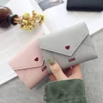 Fashion Mini Women Wallet Love Letters Embroidered Litchi Pattern New Women Small Thin Hasp Purse Short Cards Holder Wallet